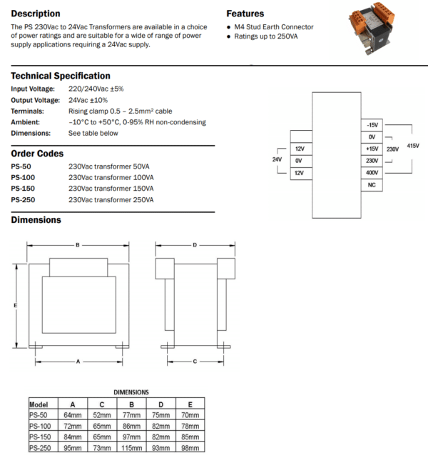 https://hvacproducts.co.uk - 240VACTransformerInfo