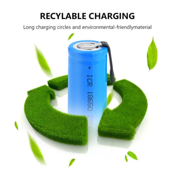 https://hvacproducts.co.uk - Battery 2800mAh ICR 18650 3.7V Li-ion Rechargeable Battery With Soldering Tabs