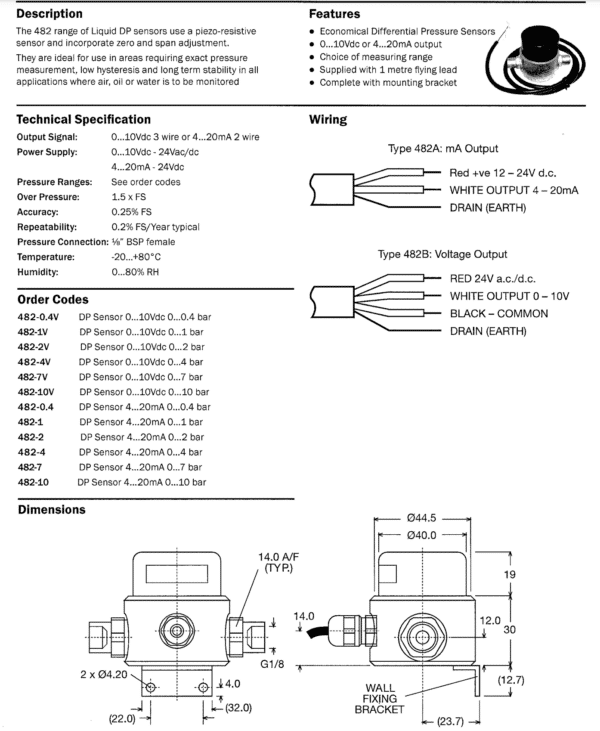 https://hvacproducts.co.uk - Liquid Diff Pressure Datasheet