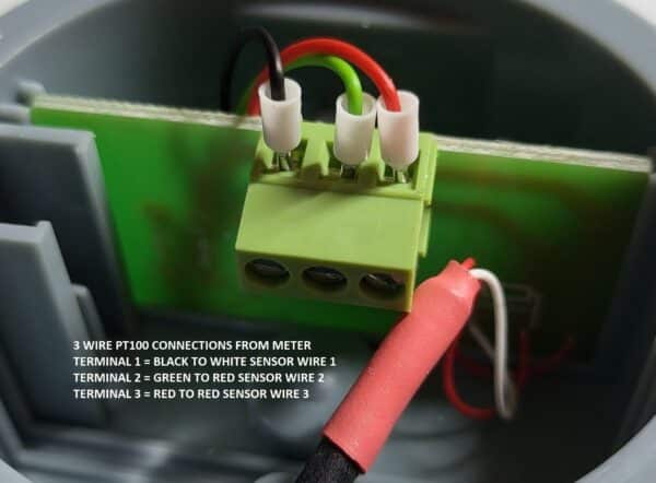 PT100 3 wire connections to sensor - bmsparts.co.uk