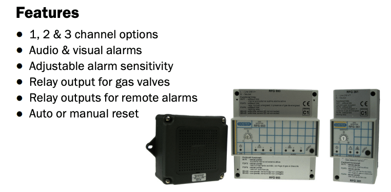 Single Channel Gas Leak Detection Controller GLD651/ RFG651 - HVAC Products HVACProducts.co.uk
